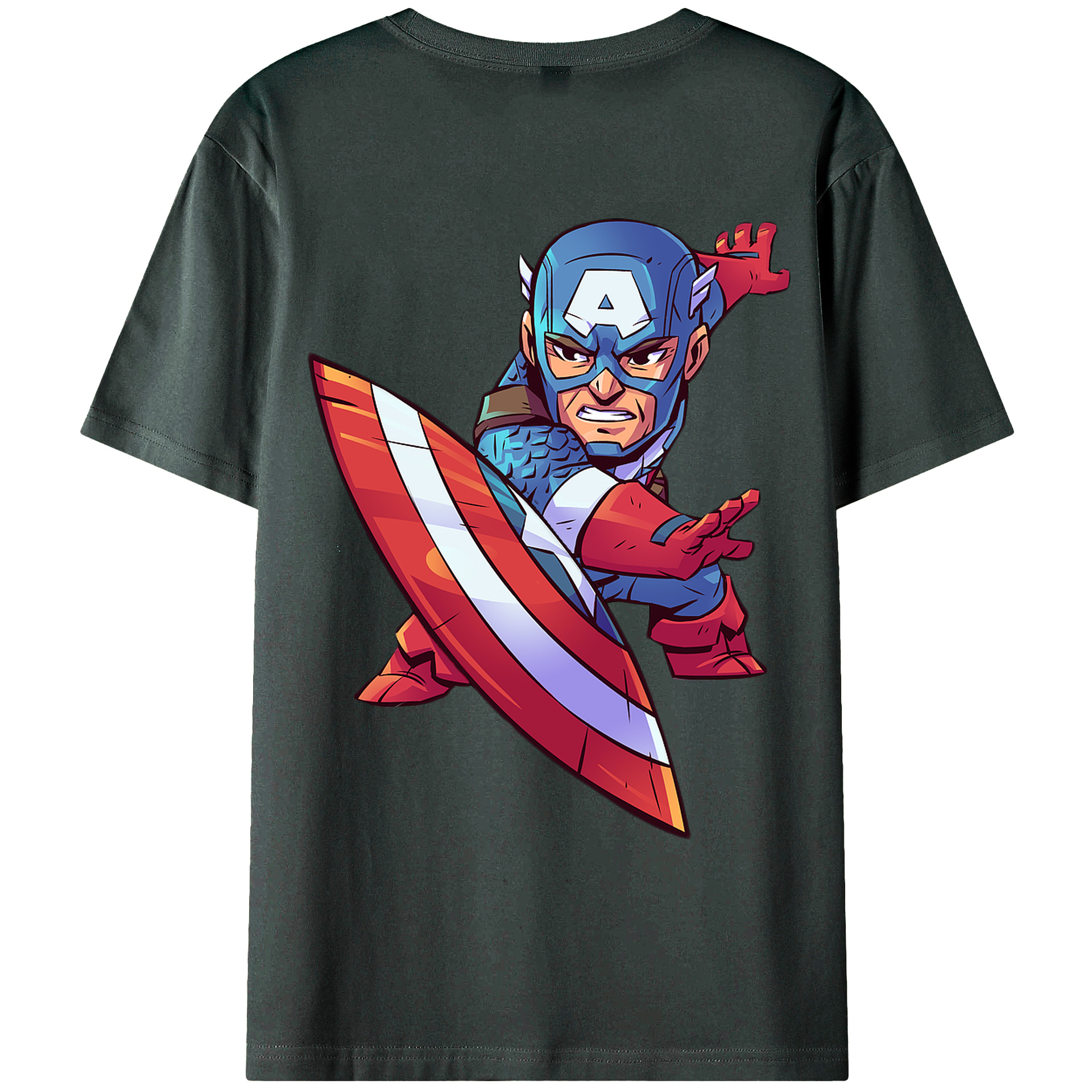 （画像用） アベンジャーズ The Avengers 綿100％ メンズ半袖Tシャツ（バックプリント） 通気性